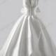stunning plunging neck illusion back ball gown wedding dress