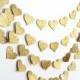 Gold Baby Shower Decoration, Sparkle Bachelorette Party Garland, Wedding Bunting, Bridal Shower Heart Decor, Engagement Party Photo Backdrop
