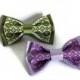 Wedding 2017 Satin wedding bow ties Set of 2 men's bowties Kale bow tie Lilac groom necktie Pantone wedding colours Lilac green wedding asdr