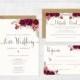 Floral Wedding Invitation Printable Wedding Invitation Suite Rustic Wedding Invite Boho Wedding Invite Peonies Wedding Boho III Sangria