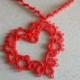 Collana rossa con cuore a chiacchierino - Tatting jewelry - Heart Necklace - Regalo per lei - San Valentino - Handmade - Made in Italy