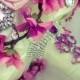 Pink Shades Ivory Crystal Bling Bridal  Bouquet. Classic Elegant Very Rich wedding jewelry keepsake petal bouquet