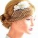 Petite birdcage veil with headpiece Bridal hair clip with mini veil birdcage veil  Birdcage veil headband Bridal hair comb
