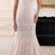 Stella York Scalloped Lace Keyhole Back Wedding Dress Style 6343