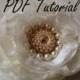 Mary PDF tutorial Ivory glass pearl brooch, Fabric flower brooch bouquet component, Bridal sash hair pin decoration