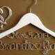 Wedding Personalized bridal hanger,White two lines,brides hanger, Bridal Hanger with date, Bridal Gift,Wedding gift, Shower gift,