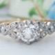 Stunning Vintage Solitaire Diamond Engagement Ring. 18K Yellow Gold & Platinum. Fabulous Detailed Shoulders. Flawlessly Eye Clean Diamond!