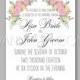 Rose wedding invitation printable template with floral wreath or bouquet of rose flower and daisy - Unique vector illustrations, christmas cards, wedding invitations, images and photos by Ivan Negin