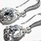 CLEAR Crystal Wedding Earrings Swarovski Rhinestone Teardrop Earrings Bridal Earrings Bridesmaid Jewelry Crystal Cz Silver Dangle Earrings
