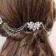 Crystal bridal headpiece, wedding hair accessories, crystal rhinestone wedding hair piece, antique gold  Style 275