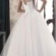 Elegant White/Ivory Lace, Tulle Wedding Dress that Features Illusion Neckline, Lovely Back A Line, Buy Online Wedding Gown