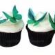 Edible Cake Toppers - EDIBLE BUTTERFLIES in 24 Green - Cupcake Toppers, Butterfly Cake Decorations, Wedding Cake Toppers