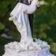 Stephanotis Cake Topper with Groom Holding Bride - Custom Painted Hair Color Available -  104429