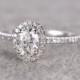 1ct brilliant Moissanite Engagement ring White gold,Diamond wedding band,14k,5x7mm Oval Cut,Gemstone Promise Bridal Ring,Anniversary,Halo