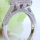 Vintage Style Halo 925 Sterling Silver Ring Wedding Bridal Engagement 1.5 Carat Princess Cut Lab Made Diamond