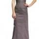 Strapless Embellished Gown, Heather Gray