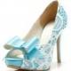 Custom Made Something Blue Wedding Shoes, Sky Blue Wedding Shoes, Something Blue, Bridal Shoes, Custom Made Blue Satin Heel