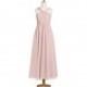 Dusty_rose Azazie Dora JBD - V Neck Chiffon Back Zip Ankle Length Dress - The Various Bridesmaids Store