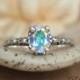 Size 8.5 - Opalescent Topaz Filigree Engagement Ring - Sterling Silver Promise Ring - Bridal Ring - Color Change Stone - Ready to Ship