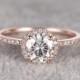 1.25ct brilliant Moissanite Engagement ring Rose gold,Diamond wedding band,14k,7mm Round Cut,Gemstone Promise Bridal Ring,Halo,Anniversary