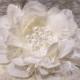 Ivory Bridal Hair Flower, Bridal Hair Clip, Crystal & Pearl Hair Flower, Lace Bridal Flower, Ivory Wedding Hair Flower, Wedding Fascinator,