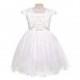 Ivory Tulle & Pearl Sleeveless Dress w/ Bolero Style: D783 - Charming Wedding Party Dresses