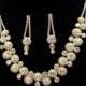 Gold Rhinestone Wedding Necklace, Crystal Bridal Jewelry Set, Crystal Necklace, Wedding Accessories