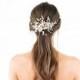 Gold crystal Bridal Headpiece, Wedding Hair Vine, Bridal Hair Piece, Silver Crystal beaded head piece, Gold Wedding Hair Accessories