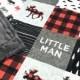 Little Man Minky Blanket - Designer Minky - Grey