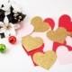 Valentines Day Decor - Valentines Day Decorations - Valentines Day Gift Confetti - 45 Paper Hearts - Red Pink Gold Hearts - Wedding Confetti