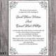 DIY Wedding Invitation Template Editable Word File Instant Download Elegant Printable Invitation Black Invitation Border Invitation Flower