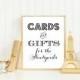 Printable Wedding Card and Gifts Table Cards Sign INSTANT DOWNLOAD 8x10 DIY pdf