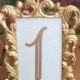 Table number frames 4 x 6 gold wedding frames ornate baroque style
