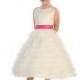Tulle & Satin Jewel Pleated A line Short Flower Girl Dresses - Compelling Wedding Dresses