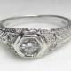 Art Deco Engagement Ring Art Deco Style Diamond Ring Edwardian Style 0.50 Cttw 1920's Style Diamond ring 14k White Gold