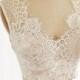 Lace Chiffon Wedding Dress Backless Open Back V Back Bridal Gown With Champagne Lining