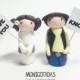 Han Solo and Leia with tags wedding cake Star Wars Wedding cake topper / Geek Wedding Cake Topper