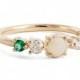 MOCIUN Emerald, Opal & Diamond Ring