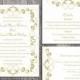 DIY Wedding Invitation Template Set Editable Word File Instant Download Printable Green Invitation Olive Wedding Invitation Beige Invitation