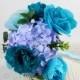 Paper Flower Bouquet - Roses Hydrangeas Carnations and Peonies - Wedding Bouquet, Centerpiece, Handmade