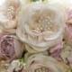 Jessica Brooch, Soft Pastel Romantic Rose Peony Silk Wedding Bridal Bouquet