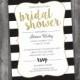 Black White & Gold Bridal Shower Invitations Printed - Affordable, Cheap, Charming, Shabby Chic, Elegant, Stripes, Modern, Trendy, Golden