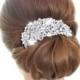 Wedding Hair Comb, Crystal Bridal Hair Comb, Large Bridal Comb Silver Hair Comb, Swarovski Crystal Bridal Hair Comb, Rose Bridal Hair Piece