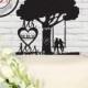 Mr & Mrs Date in Heart Carved LettersTree Silhouette  Couple In A Swing Wedding Cake Topper MADE In USA…..Ships from USA