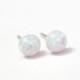 Opal Stud Earrings, Sterling Silver Stud Earrings, Post Earrings White Opal Stone, Bridesmaid Earrings, Everyday Earrings,Christmas Gift