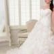 Charming A-line Sweetheart Embroidery Ruching Sweep/Brush Train Organza Wedding Dresses - Dressesular.com