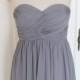 Gray Sweetheart Bridesmaid Dress Long Grey Strapless Chiffon Bridesmaid Dress-Custom Dress