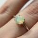 Round Faceted Ethiopian Opal Ring - sterling silver opal ring - faceted welo opal ring - opal engagement ring - october birthstone ring
