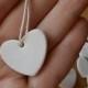 10 Ceramic Hearts / Gift Tags / Wedding FAVORS / Birthday Favors / HEART Chimes / Ornament / White Heart / Thankyou Gift / Shower favor