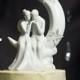 Written In The Stars Bride and Groom Wedding CakeToppers-Fly me to the moon Porcelain Couple Romantic Figurines With Glass Stars Decorations